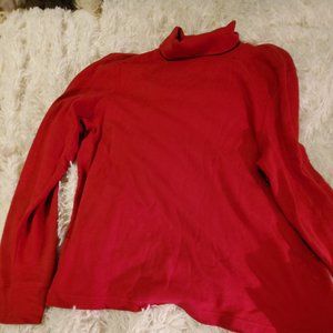 Turtleneck red skirt